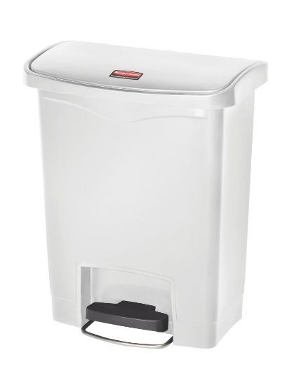 Rubbermaid Slim Step On Resin Front Pedal 30l - White