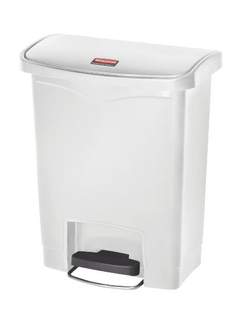 Rubbermaid Slim Step On Resin Front Pedal 30l - White