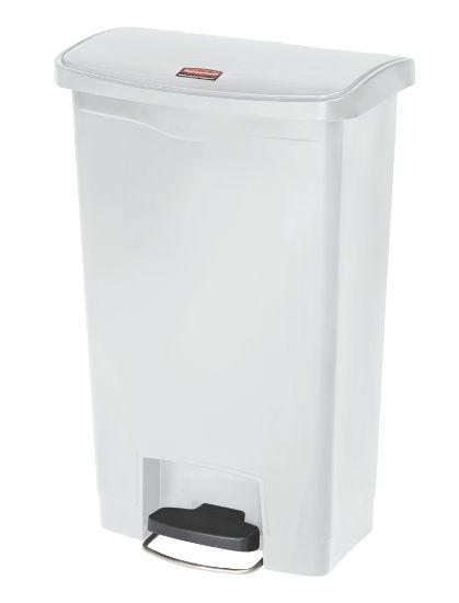 Rubbermaid Slim Step On Resin Front Pedal 50l - White