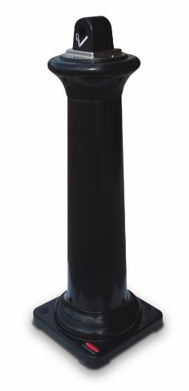 Groundskeeper Tuscan Ash Receptable Black