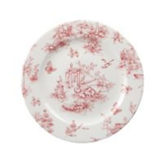Churchill Cranberry Toile Plate 8.25" (Case Of 6)