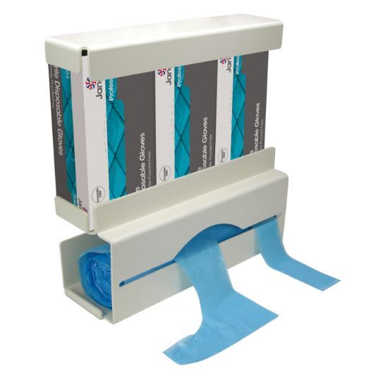 Due Glove And Apron Dispenser White Plastic