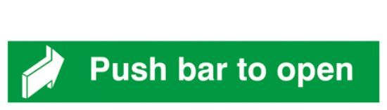 Push Bar To Open Door Sign 75x600 S/A