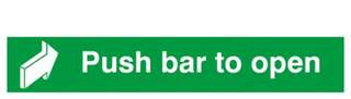 Push Bar To Open Door Sign 75x600 S/A