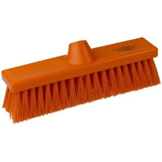 Premier Hygiene Flat Sweeping Broom Medium 280mm Orange