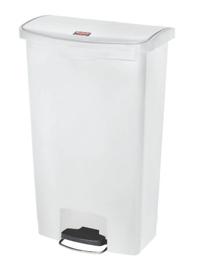 Rubbermaid Slim Step On Resin Front Pedal 68l - White