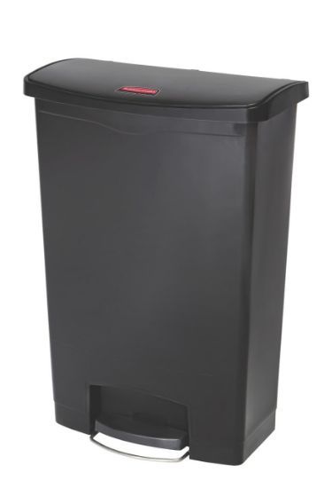 Rubbermaid Slim Step On Resin Front Pedal 90l - Black