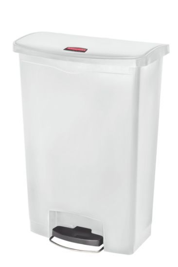 Rubbermaid Slim Step On Resin Front Pedal 90l - White