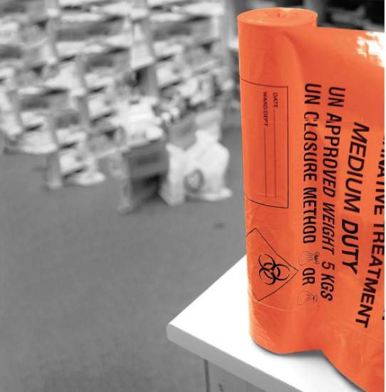 Clinical Orange Sacks Medium Duty 15" X 28" X 39" 90l Case 500
