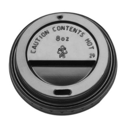 CPLA Drink Thru Lid For 8oz Cup Black (Pack of 100)