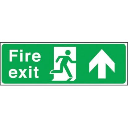 Fire Exit Man Running Arrow Up Rigid
