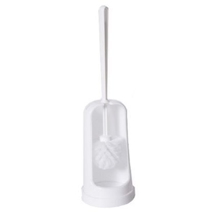 Toilet Brush & Holder Semi-Closed White