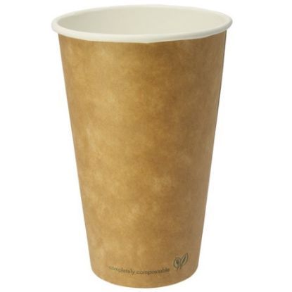 Vegware Single Wall 16oz Brown Kraft Hot Cup 89 Series (Pack Of 50)
