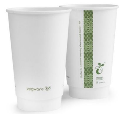 Vegware Kraft Double Wall Cup 16oz White 89 Series (Pack Of 25)