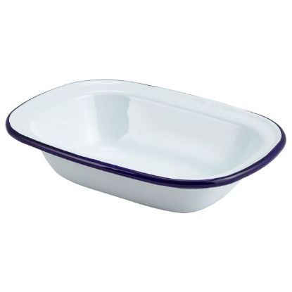 Falcon Oblong Enamel Pie Dish Traditional 18cm White
