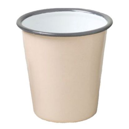 Falcon Enamel Tumbler Beige With Grey Rim 310ml - S*