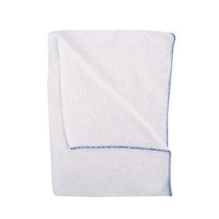 Jangro White Dishcloth With Blue Edge 12x16" (10)