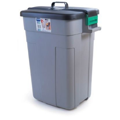 Rectangular Refuse Bin 90l 53x73x43cm Black/Grey