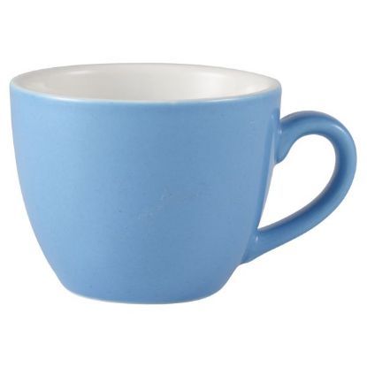Genware Porcelain Blue Bowl Shaped Cup Blue 9cl 3oz (6)