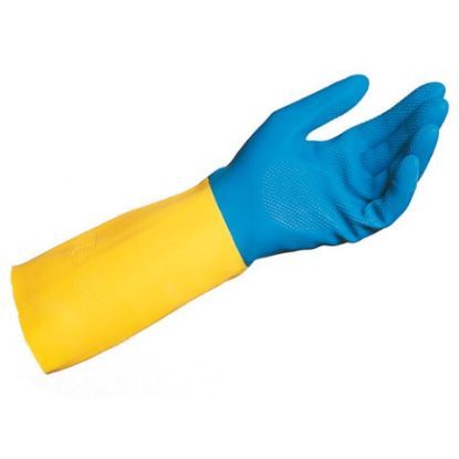 Glove Duo-Mix 8.5" Med Blue/Yellow 