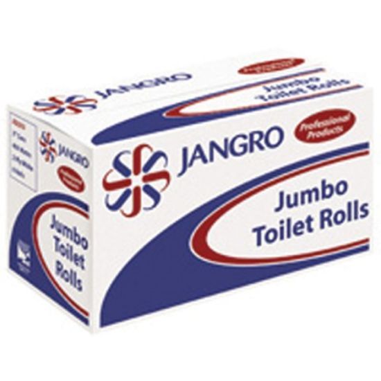 Jangro Premium Pure Standard Jumbo Toilet Roll  2ply 62mm Core 400m Shrinkwrapped (Case of 6)