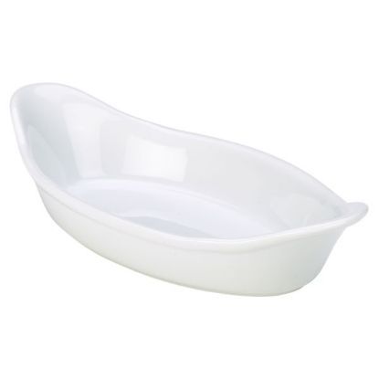Genware Porcelain Oval Eared Dish 32cm White