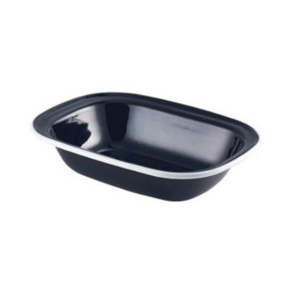 Enamel Pie Dish Oblong Black 20x15x4.5cm