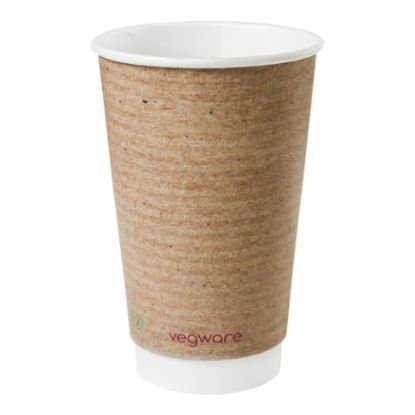 Vegware Kraft Double Wall Hot Cup 16oz 89 Series (Pack Of 20)