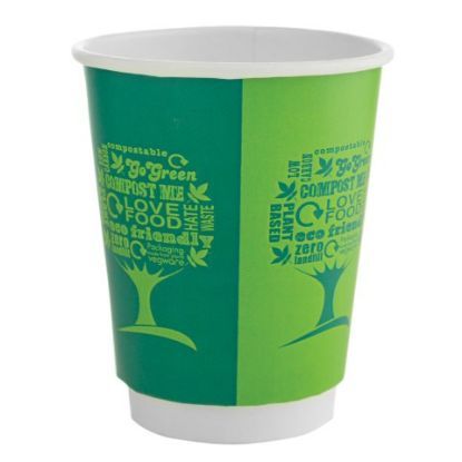 Vegware Green Tree Paper Double Wall Hot Cup 12oz 89 Series (Pack of 25)