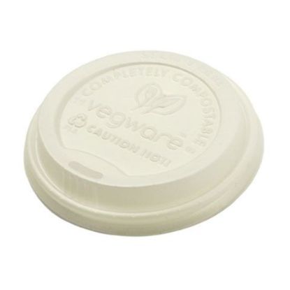 Vegware Cpla Hot Cup Lid White 79mm To Fit 8oz Cup 79 Series (Pack Of 50)