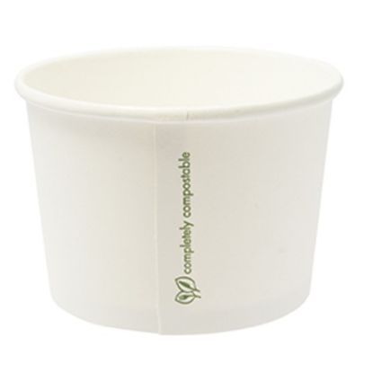 Compostable Kraft White Soup Container 8oz (Pack Of 50)