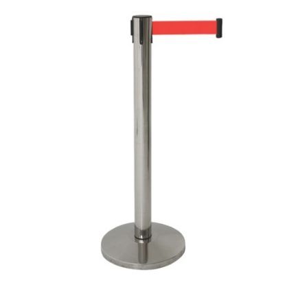 Barrier Post With Retractable Belt Red (2)