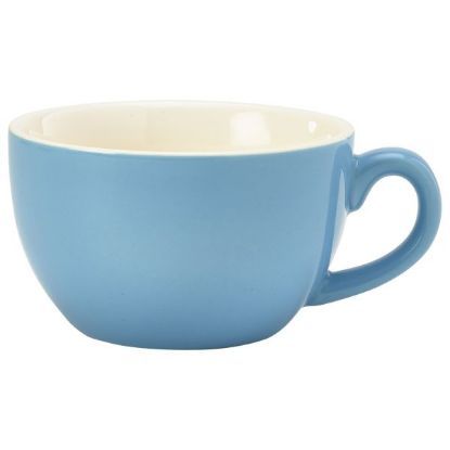 Genware Porcelain Bowl Shaped Coffee Cup 25cl 8.75oz Blue (6)