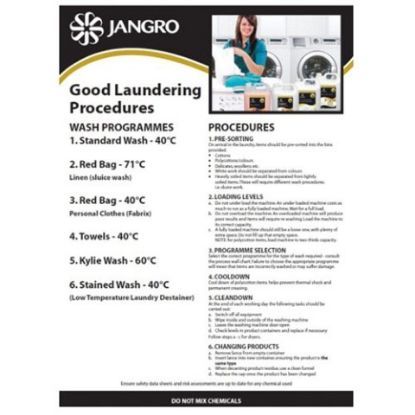 Jangro Premium Laundry Care Wall Chart (A3)
