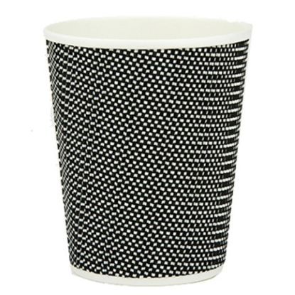 Insulated Mono Vip Hot Cup 8oz Black/White (Pack Of 25)