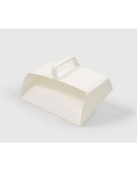 Wide Enclosed Plastic Dustpan 12" White
