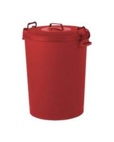 Food Grade Bin With Lid 100ltr Red