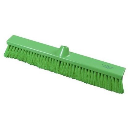 Premier Hygiene Flat Sweeping Broom Stiff 500mm Green