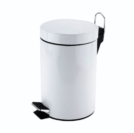 Steel Pedal Bin 3ltr White