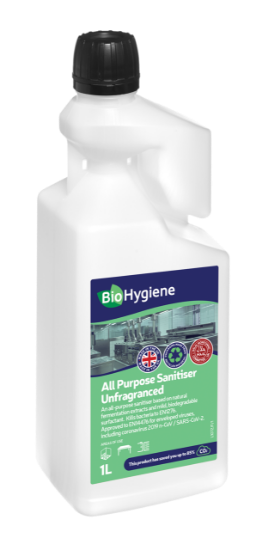 Bio Hygiene All Purpose Conc. Unfragranced Sanitiser 1ltr