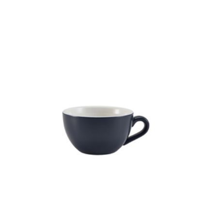 Genware Porcelain Matt Blue Bowl Shaped Cup 17.5cl/6oz (6)