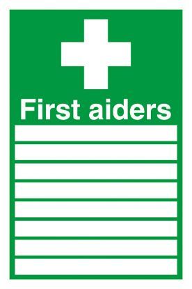 First Aiders (With Spaces) And Symbol 300x200 Rigid
