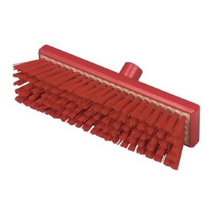 Hygiene Flat Sweeping Broom Stiff 300mm Red 
