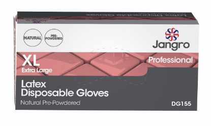 Jangro Gloves Latex Ex-Large Natural Powdered (100)
