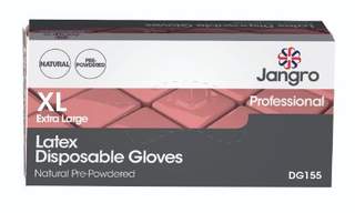 Jangro Gloves Latex Ex-Large Natural Powdered (100)