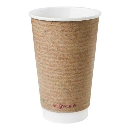 Vegware Kraft Double Wall Hot Cup 16oz 89 Series (Pack Of 25)