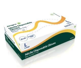 Jangro Professional 3.5g Lightweight Nitrile Disposable Gloves Blue Large (Pack Of 100)